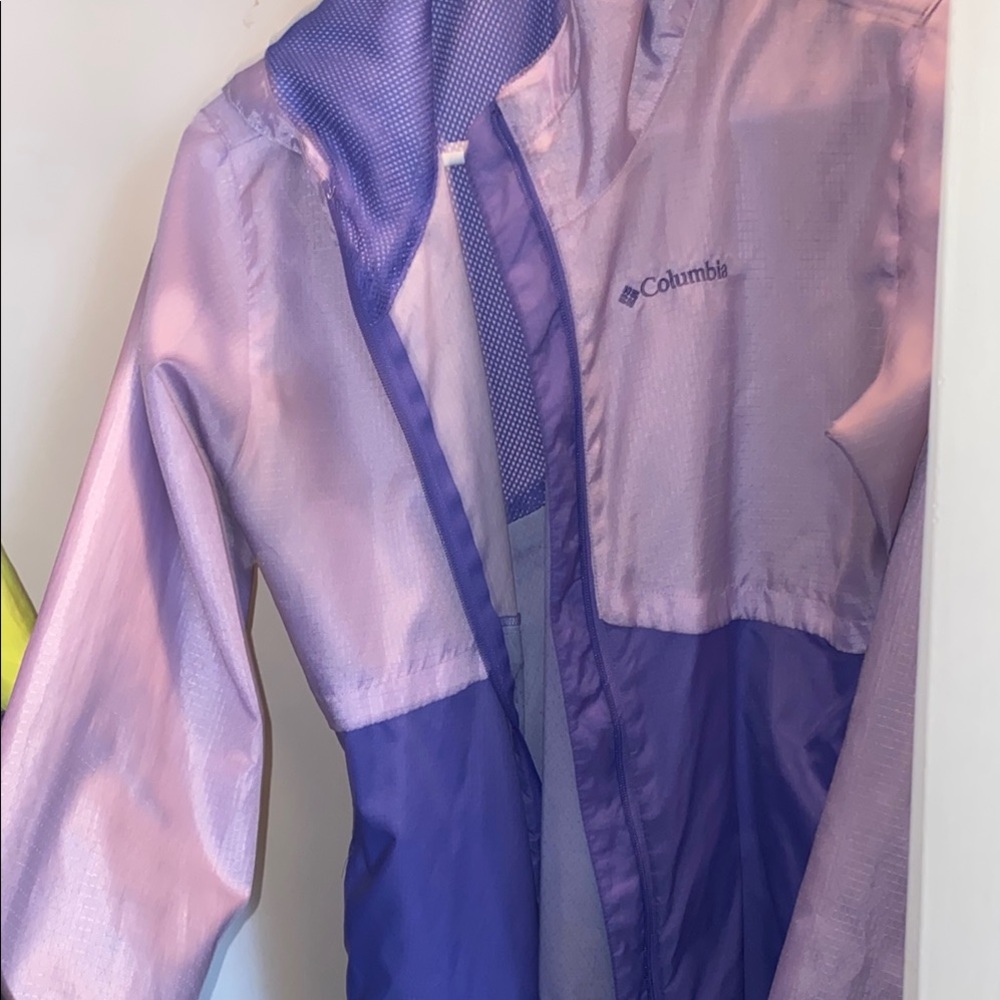 Columbia Purple Color block Two Tone Windbreaker Jacket Classic Cute